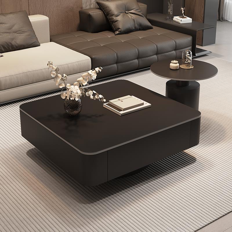 2025新款极简风岩板茶几客厅家用小户型简约高级感方形茶几桌组合