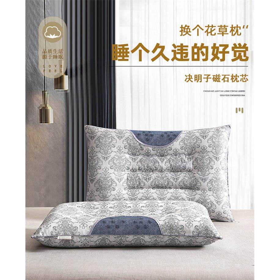 决明子磁疗枕头单人双人学生护颈椎助睡眠双人枕芯家用防螨不变形