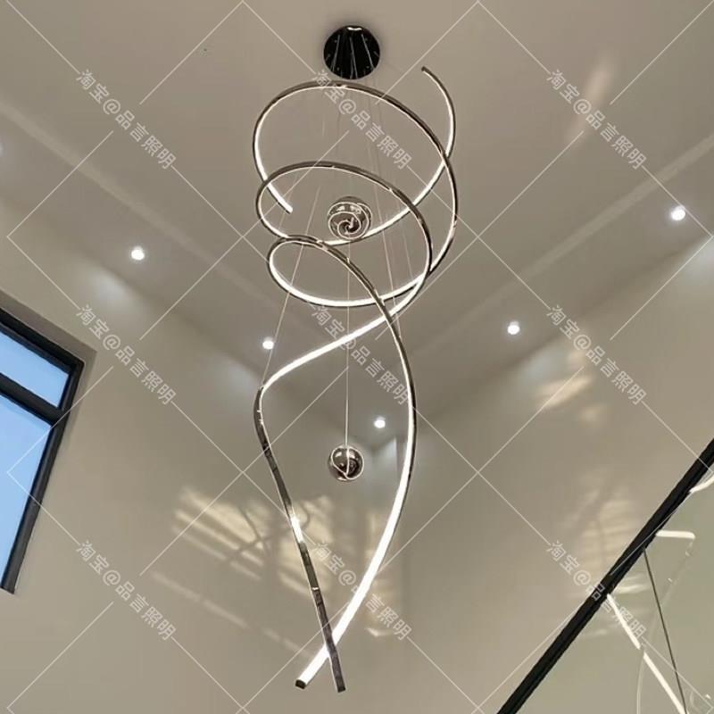 设计师别墅吊灯轻奢别墅复式客厅灯楼中空大吊灯公寓挑空楼梯灯