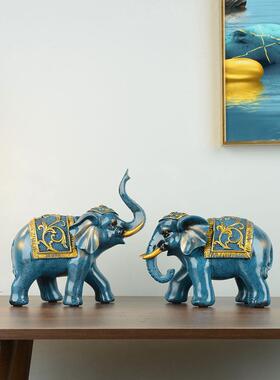 云南西川版创意城屋大象饰品对手工艺品欧式家居客厅入口装饰