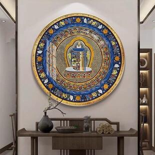 心经唐卡招财装饰画、圆挂画、十相画、自由藏式曼陀罗壁画、入口
