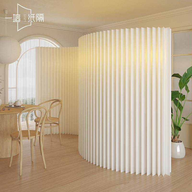 纸屏风隔断发光办公室美容院假墙卧室分割神器免打孔隔板简易自装
