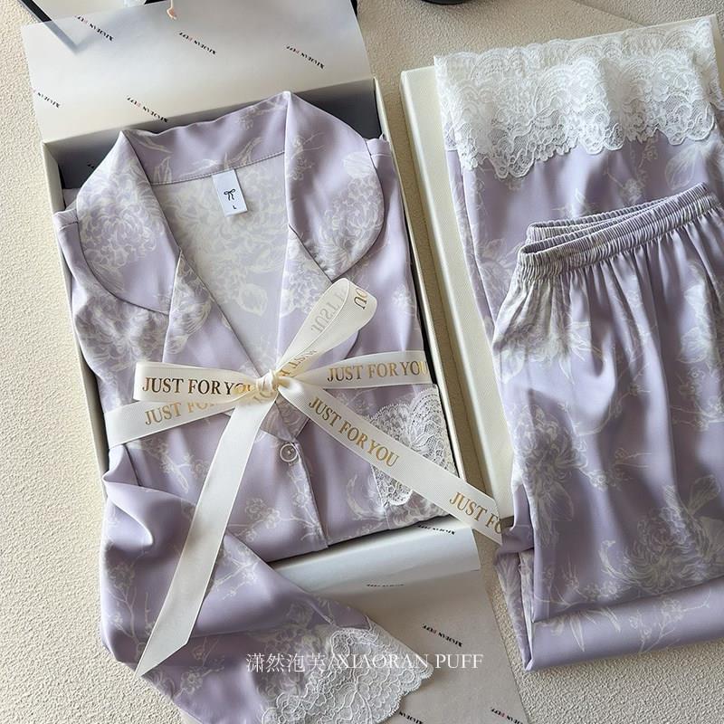 三八妇女节母亲节生日礼物送婆婆妈妈闺蜜睡衣礼盒女真冰丝甜美春