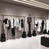 店衣服陈列架 专用铁艺黑色挂衣架组合女装 简约服装 店展示架落地式