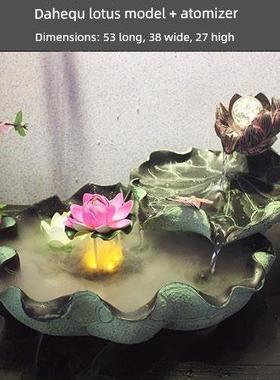 2024创意风水轮开启礼物室内桌面鱼缸带来财富和宝藏流水喷泉装饰