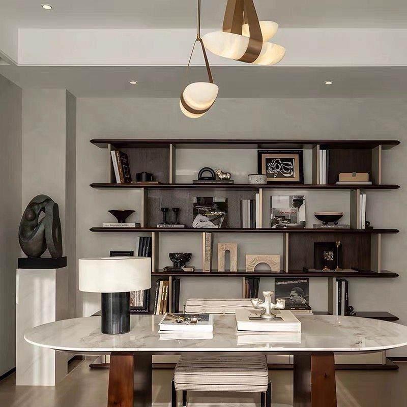 样板间书房电视柜背景墙黄洞石装饰盒书挡现代装饰品创意摆件桌面