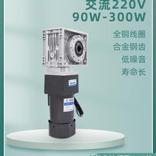 交流220V双级齿轮减速电机低速90W120W200W250W自锁涡轮蜗杆调速