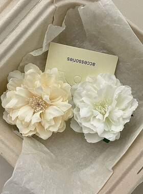 晕染蓝色山茶花边夹侧边夹新款爆款春夏度假风头花夹甜美刘海夹
