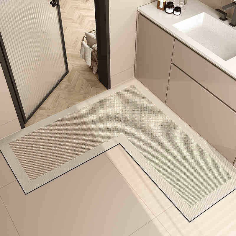 浴室L型硅藻泥软地垫卫生间门口专用吸水速干防滑门垫子厕所地毯,居家布艺,家用脚垫,淘宝优惠券,粉丝福利购,淘宝优惠卷