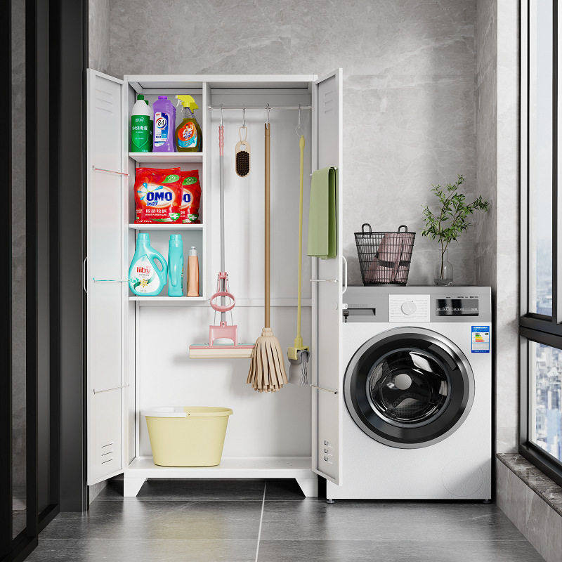 阳台清洁工具收纳柜家用拖把吸尘器家政柜不锈钢卫生保洁柜杂物柜,收纳整理,鞋柜,淘宝优惠券,粉丝福利购,淘宝优惠卷