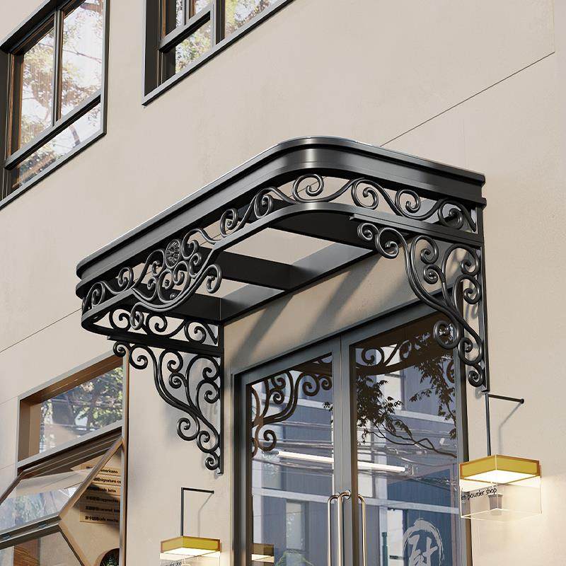 铁艺户外雨棚庭院露台窗户遮阳棚定制防雨阳台雨搭窗户屋簷阳光蓬
