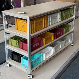 定制铝挤型材料海洋板置物架商用可移动架子商场多层货架工业风收