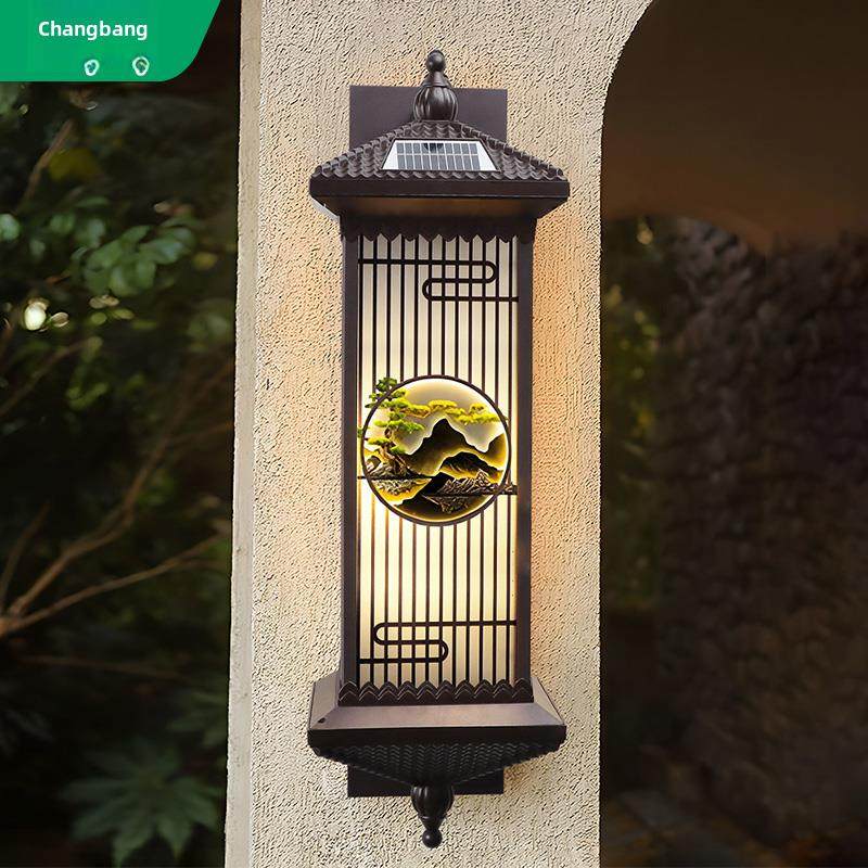 太阳能壁灯，户外花园灯，别墅门，两侧柱灯，新中式阳台户外壁灯,家装灯饰光源,户外壁灯,淘宝优惠券,粉丝福利购,淘宝优惠卷