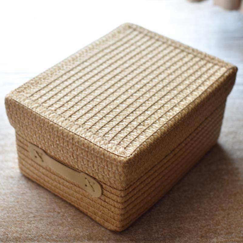 仿藤编收纳箱带盖整理箱衣服储物箱家用桌面抽屉布艺内衣收纳盒子,收纳整理,收纳箱,淘宝优惠券,粉丝福利购,淘宝优惠卷