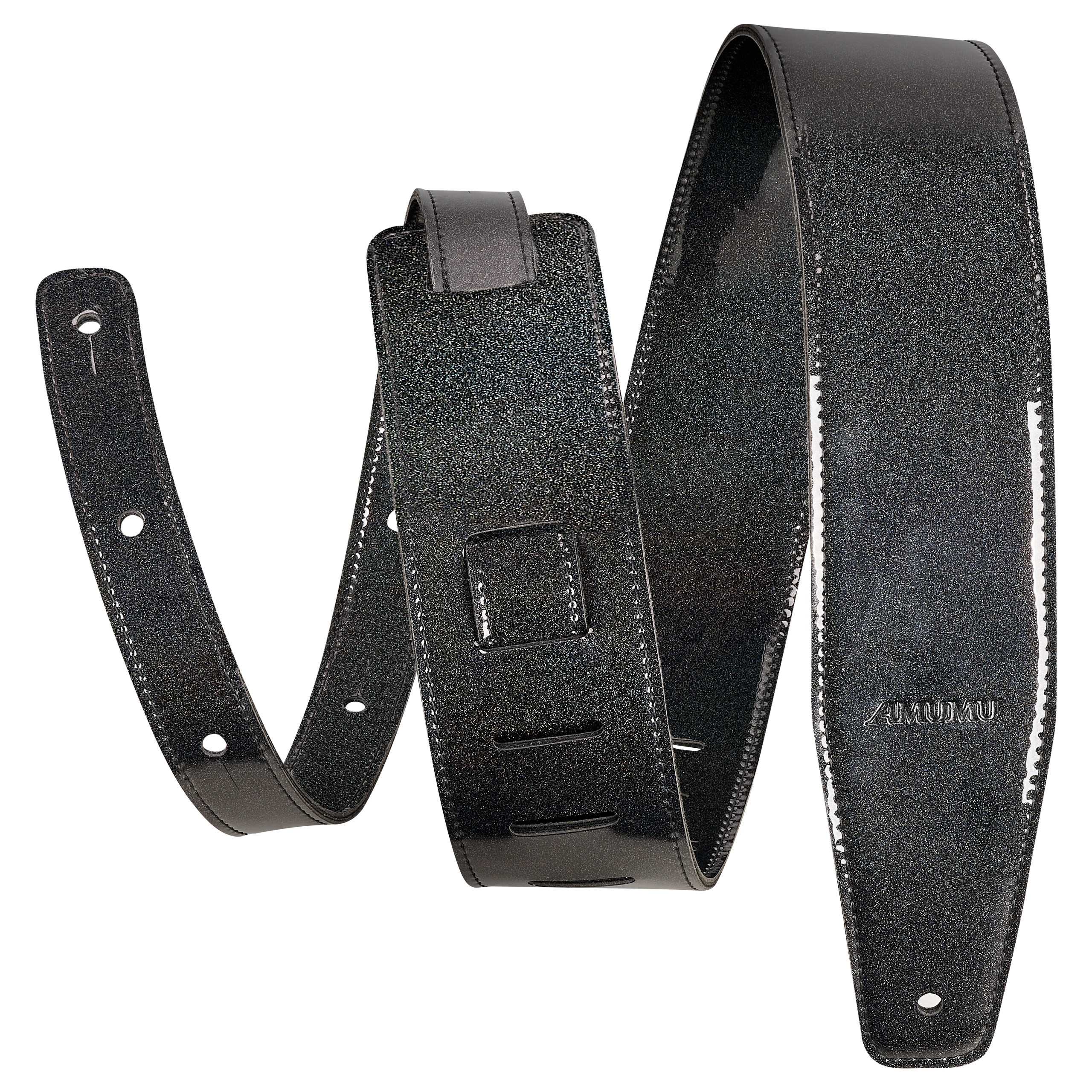 AMUMU亮面高光皮吉他背带双面皮革木/电吉他贝斯通用加宽加厚肩带