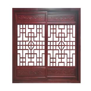 东阳木雕彷古实木门窗老式实木窗户中式镂空花窗古建农村木窗定制