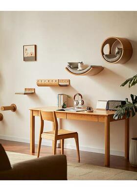 尖叫猫SCREAM阳台猫爬架墙壁式猫窝猫跳台墙上猫抓柱定制黑胡桃木