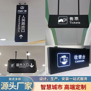 温州镂空吊牌灯箱商场超市医院地下车库指示牌双面发光字广告牌