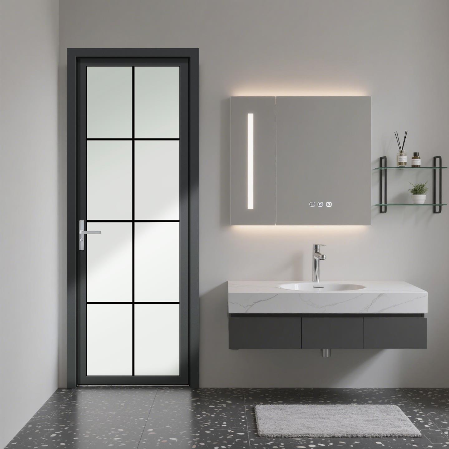 卫生间门双层钢化玻璃门厕所门厨房门铝合金中窄卧室平开门定制