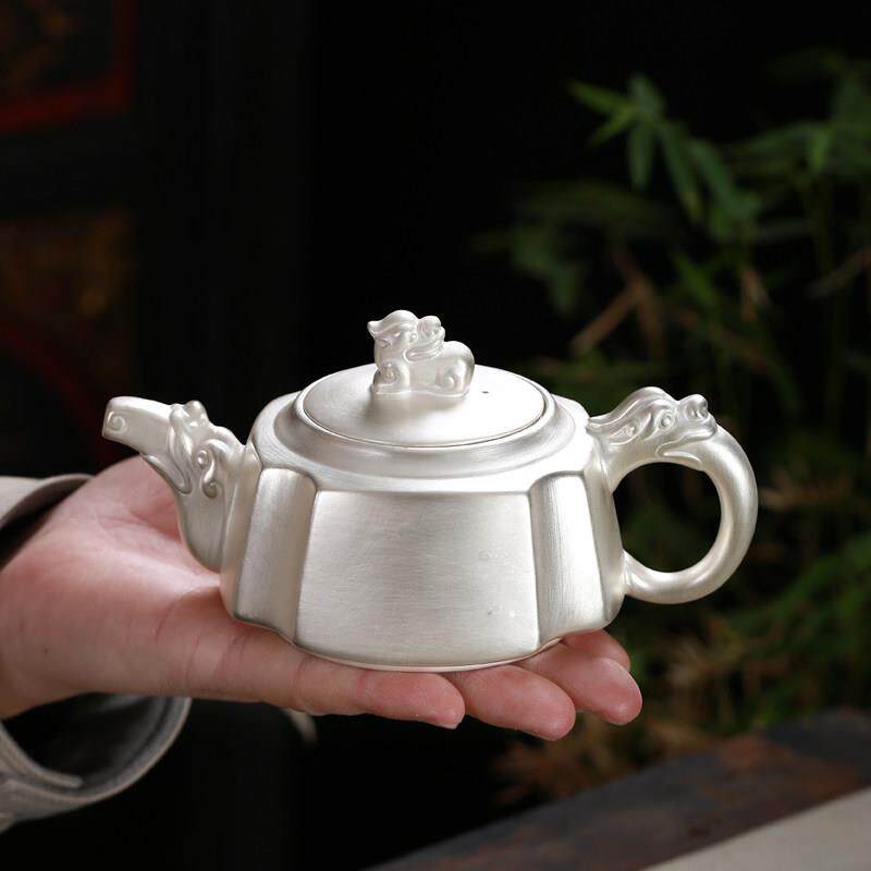 泡茶壶纯手工瓷鎏银茶壶陶瓷功夫茶具扁西施壶石瓢壶球孔家用茶壶