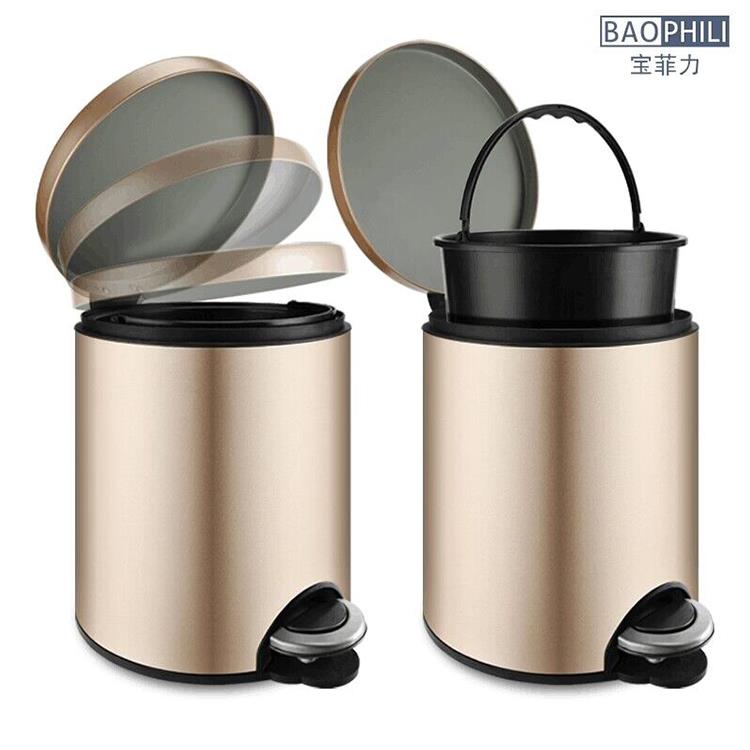 脚踏式不锈钢垃圾桶家用客厅卧室可爱厨房卫生间脚踩创意大号有盖