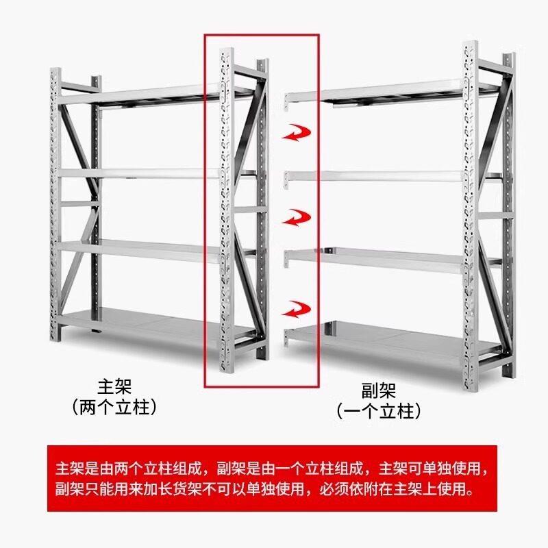 不锈钢重型货架食品厂防锈仓储货架商用冷库多层可调节置物架厂家图片