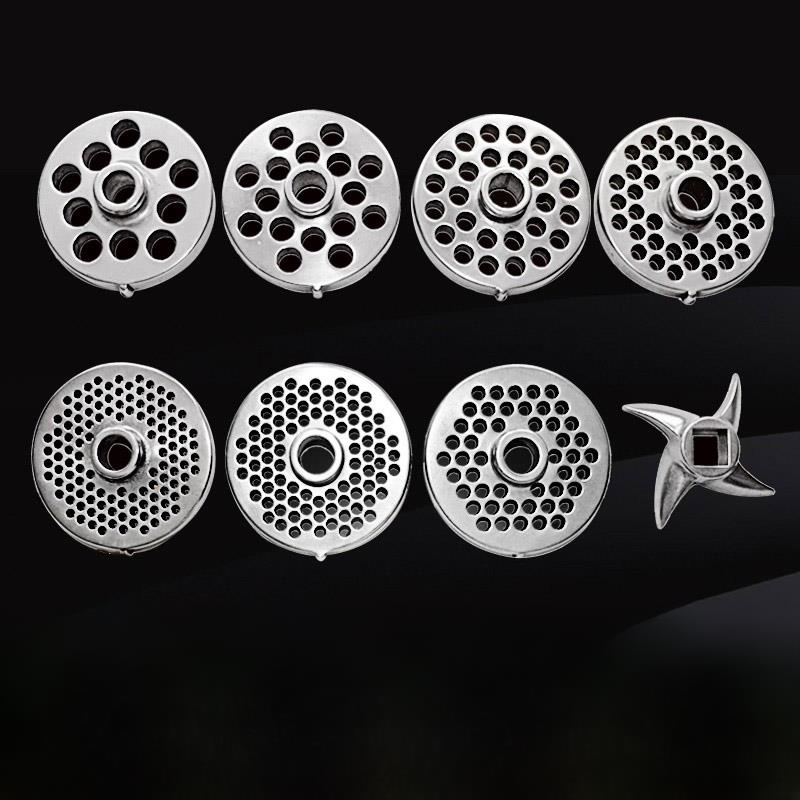 12S型绞肉机刀片十字刀头通用22S型配件不锈钢圆刀孔板卸料板