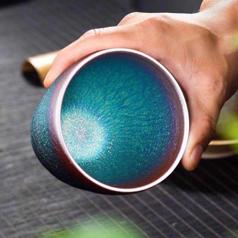 极光蓝糖果杯手握杯建盏茶盏杯盏杯闻香杯窑变茶杯茶具高端原矿釉,餐饮具,建盏,淘宝优惠券,粉丝福利购,淘宝优惠卷