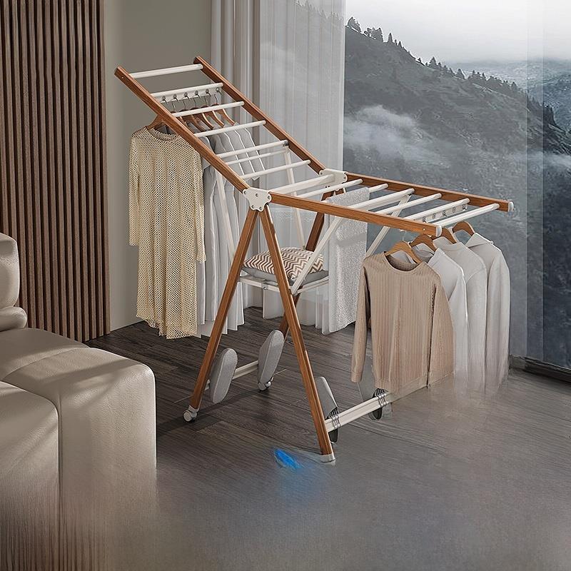 德国高档铝合金可折叠晾衣架落地式室内晾衣架家用阳台棉被晾衣架