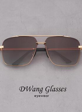 男士太阳镜大框加宽偏光墨镜驾驶开车镜方形渐变弹簧镜腿大脸帅气