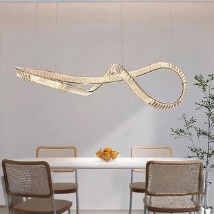 设计师款水晶饭厅吊灯轻奢造型创意新款客厅灯饰飘带饭厅大气灯具