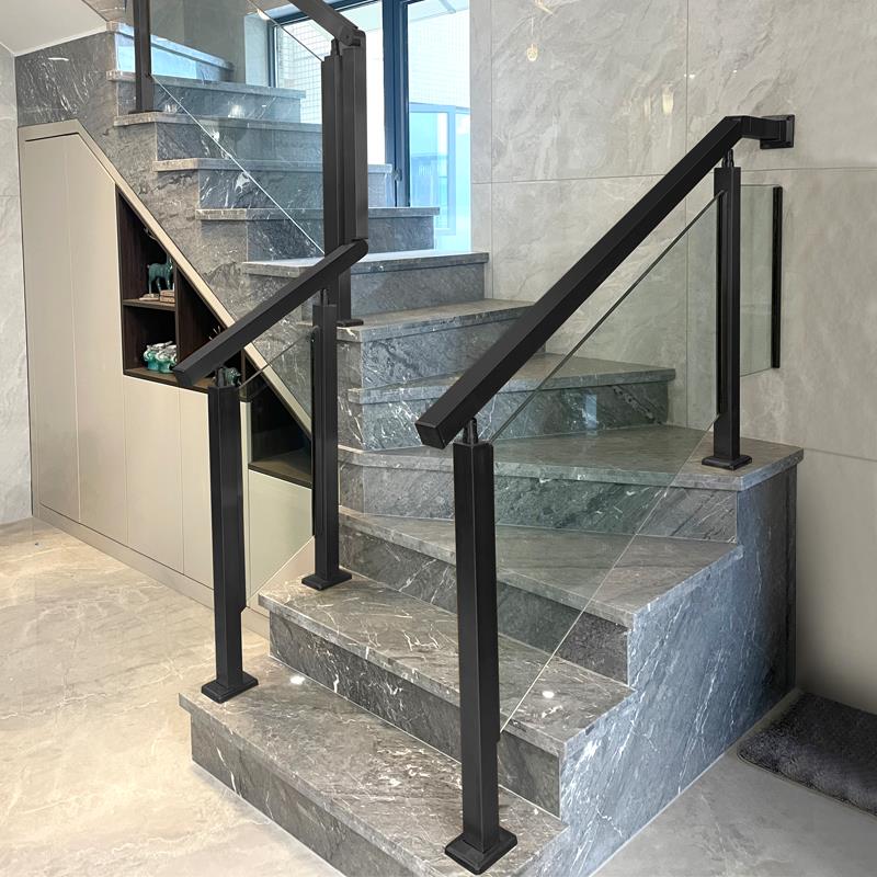 不锈钢楼梯扶手自装阳台护栏室内家用楼梯立柱农村自建房玻璃栏杆