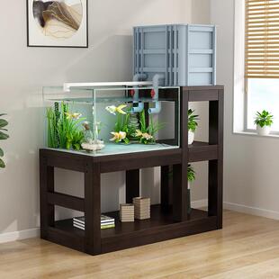 鱼缸架子底座实木草缸架高低架专用承重底柜简约鱼缸架周转箱
