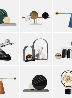 现代轻奢摆件高级感样板房间客厅电视柜书柜子样品屋展示中心艺术