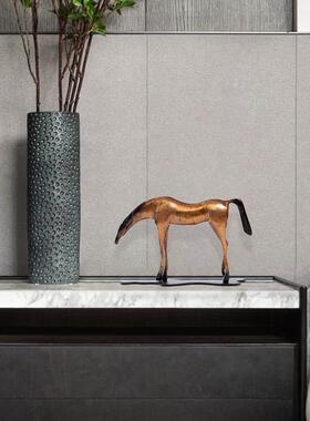 rzone 招财金属马摆件合金动物装饰品书房高档艺术工艺品软装家居