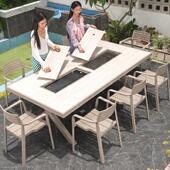 户外烧烤桌椅庭院露天铝合金花园别墅休闲 室外防水餐桌椅桌子组