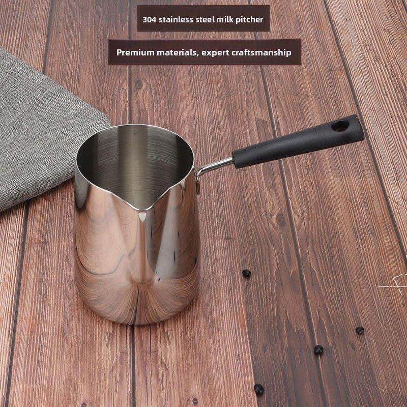 长柄304不锈钢拉花杯，尖口拉花罐，牛奶泡沫杯，牛奶罐，商用家,餐饮具,拉花缸/拉花杯/打奶缸,淘宝优惠券,粉丝福利购,淘宝优惠卷