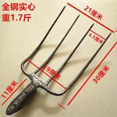实心四齿叉农用全钢四股叉草叉子泥叉粪叉子加铁钢叉垃圾铲五齿叉