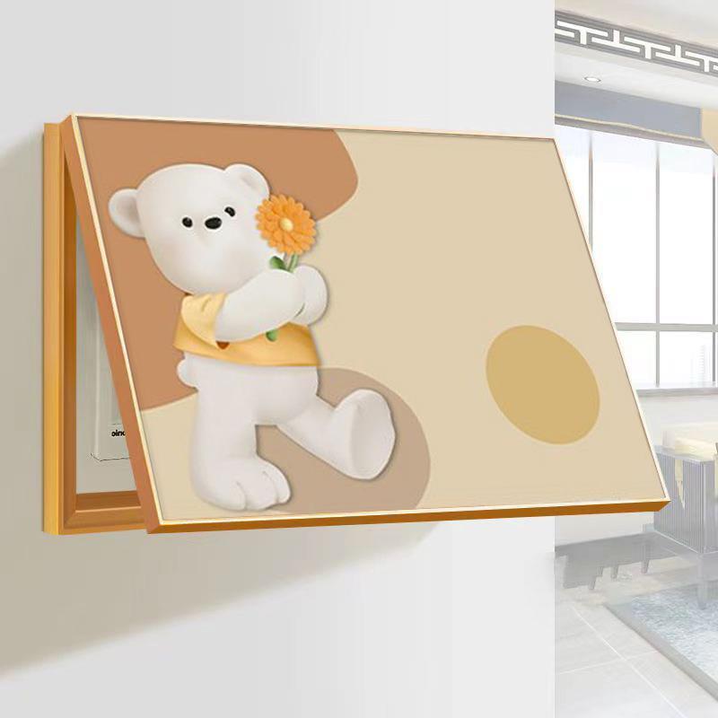 简约卡通电表箱装饰画北欧现代免打孔配电箱装饰画开关电闸遮挡画