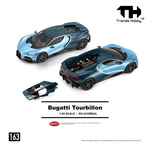 TH 1:64 布加迪Tourbillon陀飞轮可拆后盖 合金汽车模型 收藏摆件