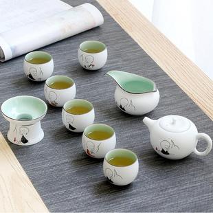 陶瓷功夫茶具盖碗茶杯茶壶整套办公室客厅家用简约现代泡茶器套装