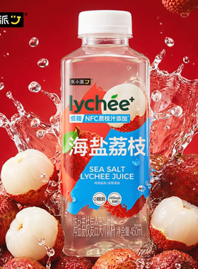 乐小派海盐荔枝三柠饮料450ml*4瓶添加NFC低糖果汁电解质补水饮料