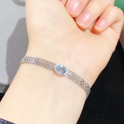 天然海蓝宝手链手工精心选料