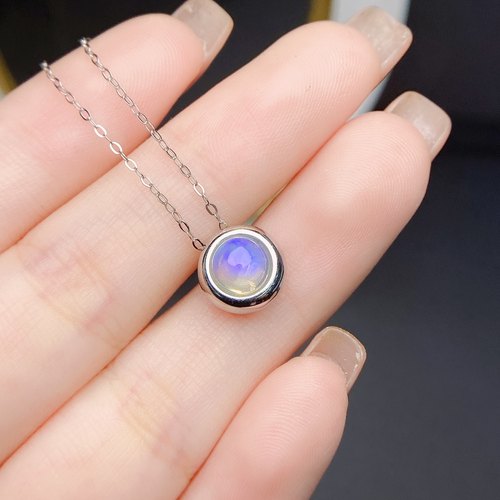 天然欧泊设计师项链气质时尚简约