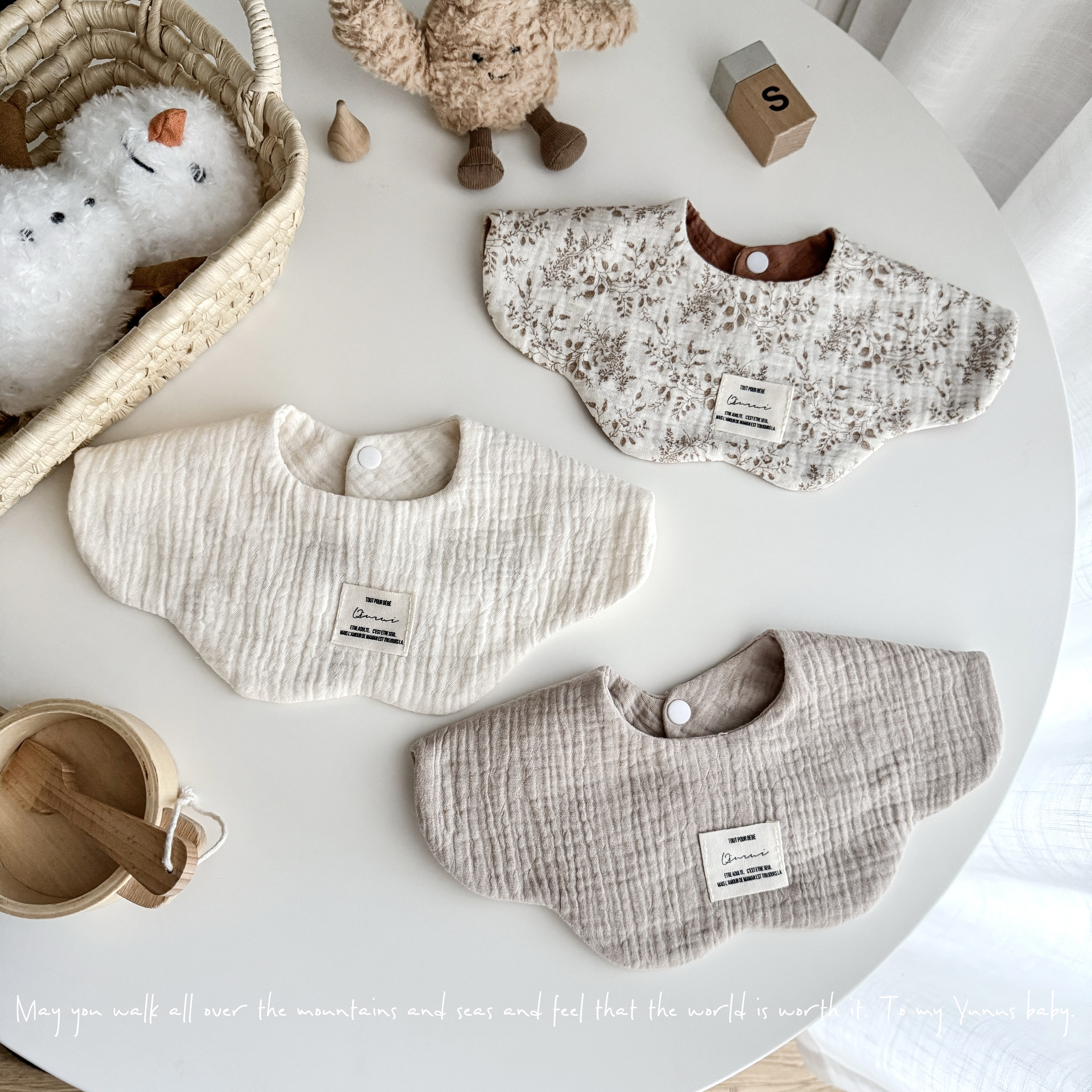 亲瑞床单棉纱布花瓣口水巾