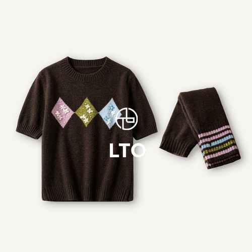辣椒姐LTO【菱格袖衫】100%牦牛绒菱格慵懒风针织衫#260365565