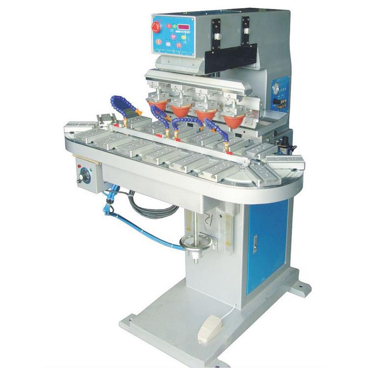 P4-C四色转盘移印机厂家 气动油盅印码机 四色移印机 Pad Printer