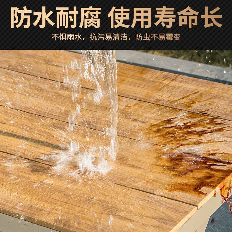 莫家塑木桌子户外庭院防腐木防水单桌露天阳台室外休闲花园圆长桌