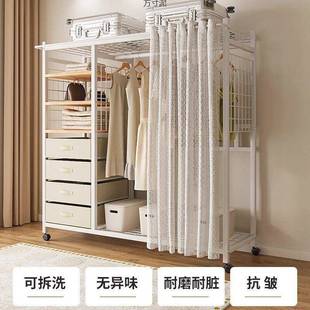 架结实耐用简约开放式 简易衣柜卧货家用室组装 防帘衣IVT帽尘间柜
