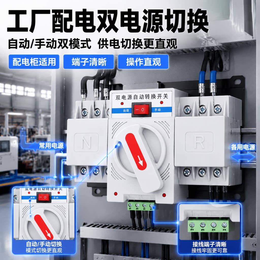 双电源自动转换开关2p63A图片